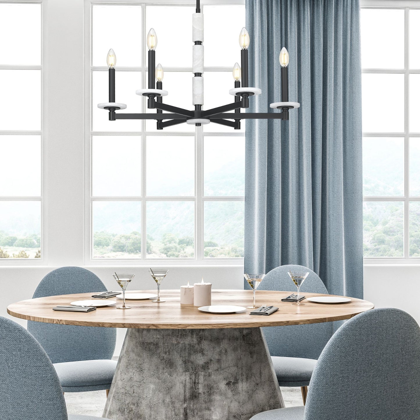 Kaden 6 Light Chandelier Matte Black