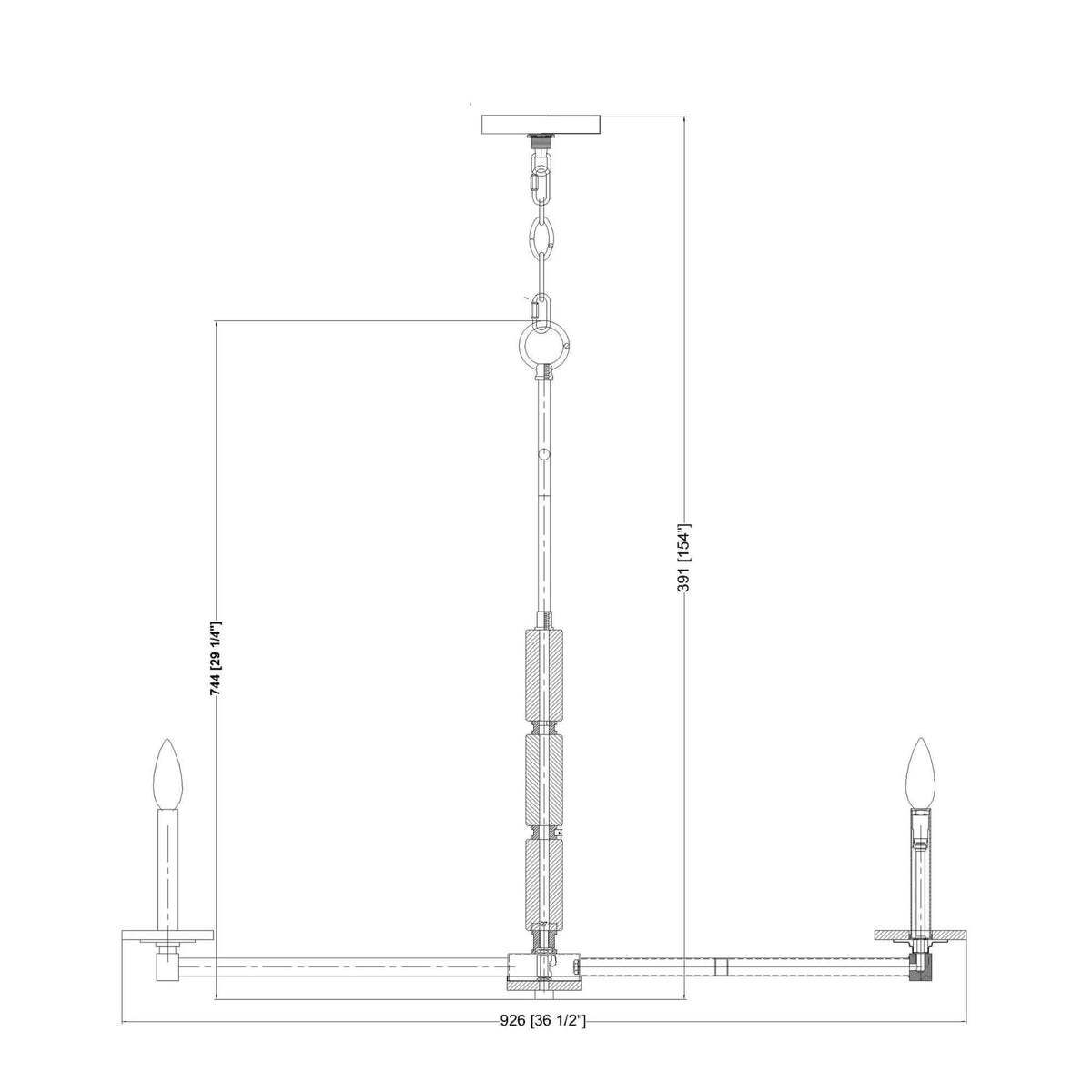 Kaden 8 Light Chandelier Matte Black
