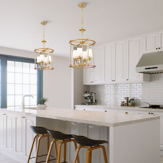 Katerina 4 Light Chandelier Rubbed Brass