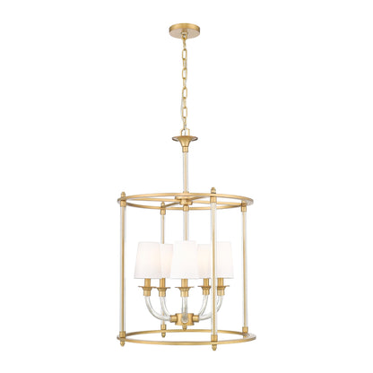 Katerina 5 Light Chandelier Rubbed Brass