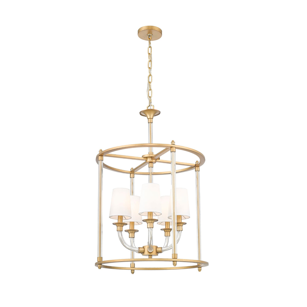 Katerina 5 Light Chandelier Rubbed Brass