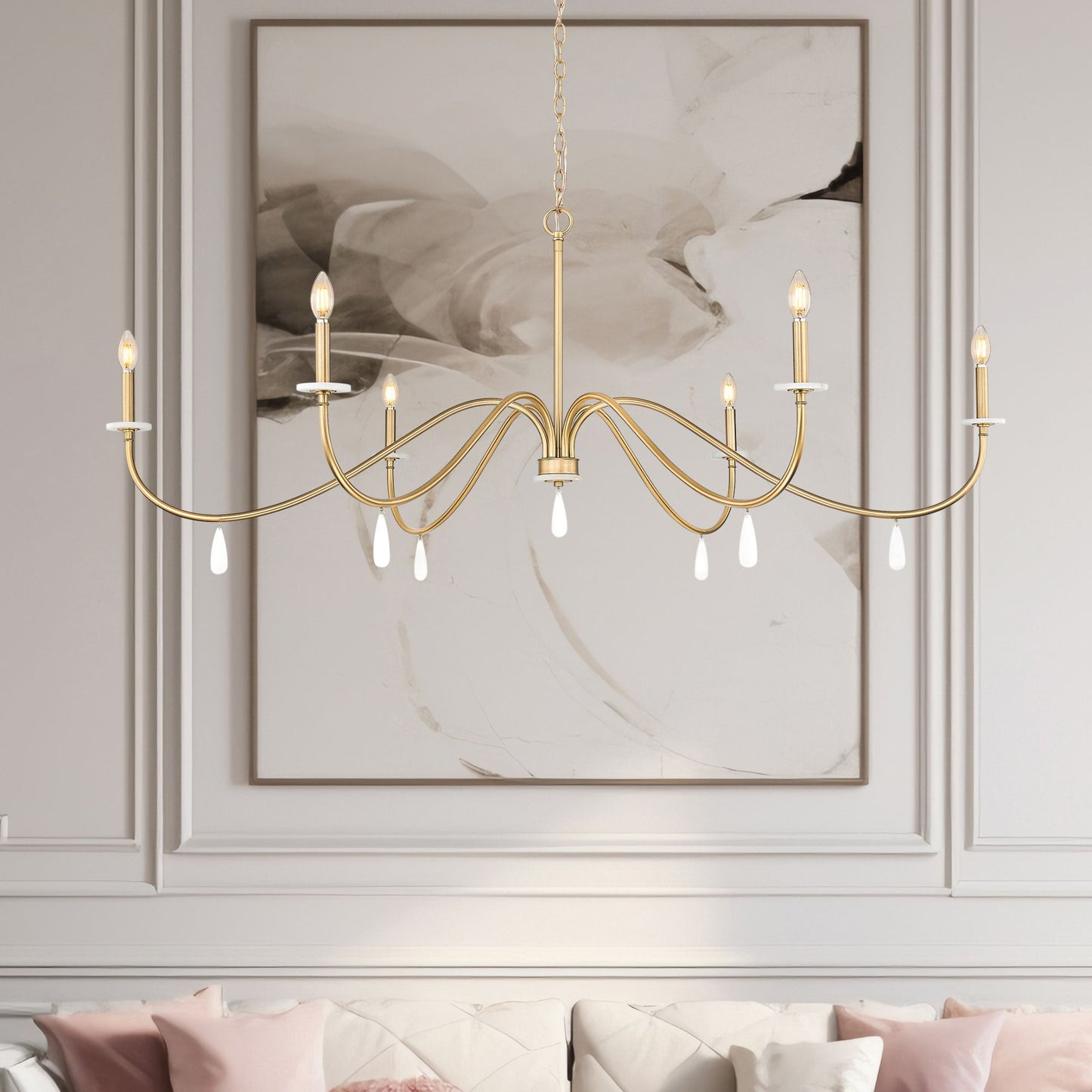 Toussant 6 Light Chandelier Modern Gold