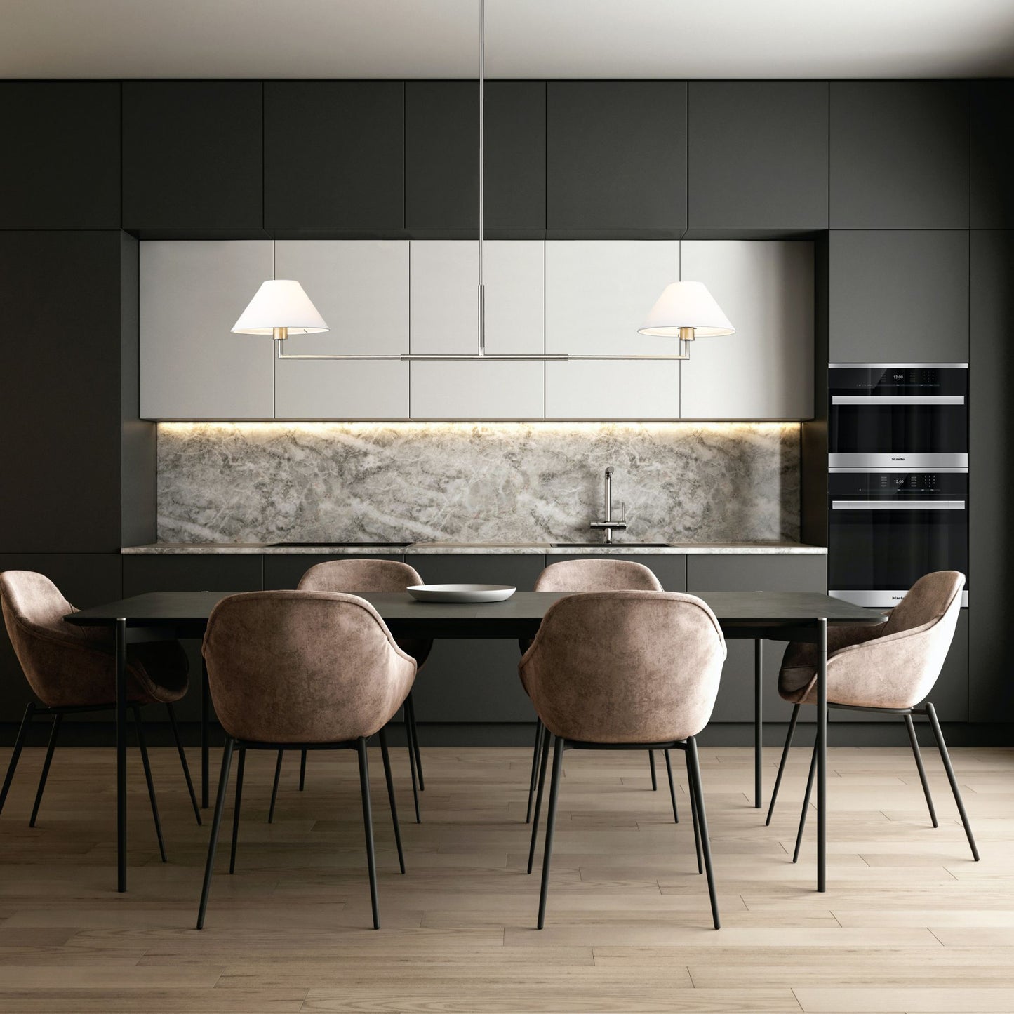 Leila 2 Light Chandelier Brushed Nickel