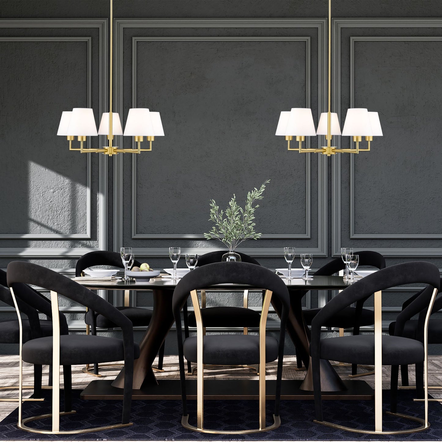 Leila 5 Light Chandelier Luxe Gold