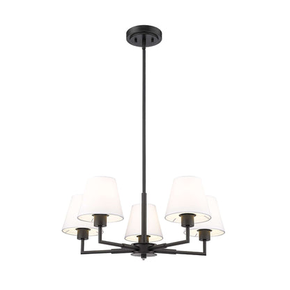Leila 5 Light Chandelier Matte Black