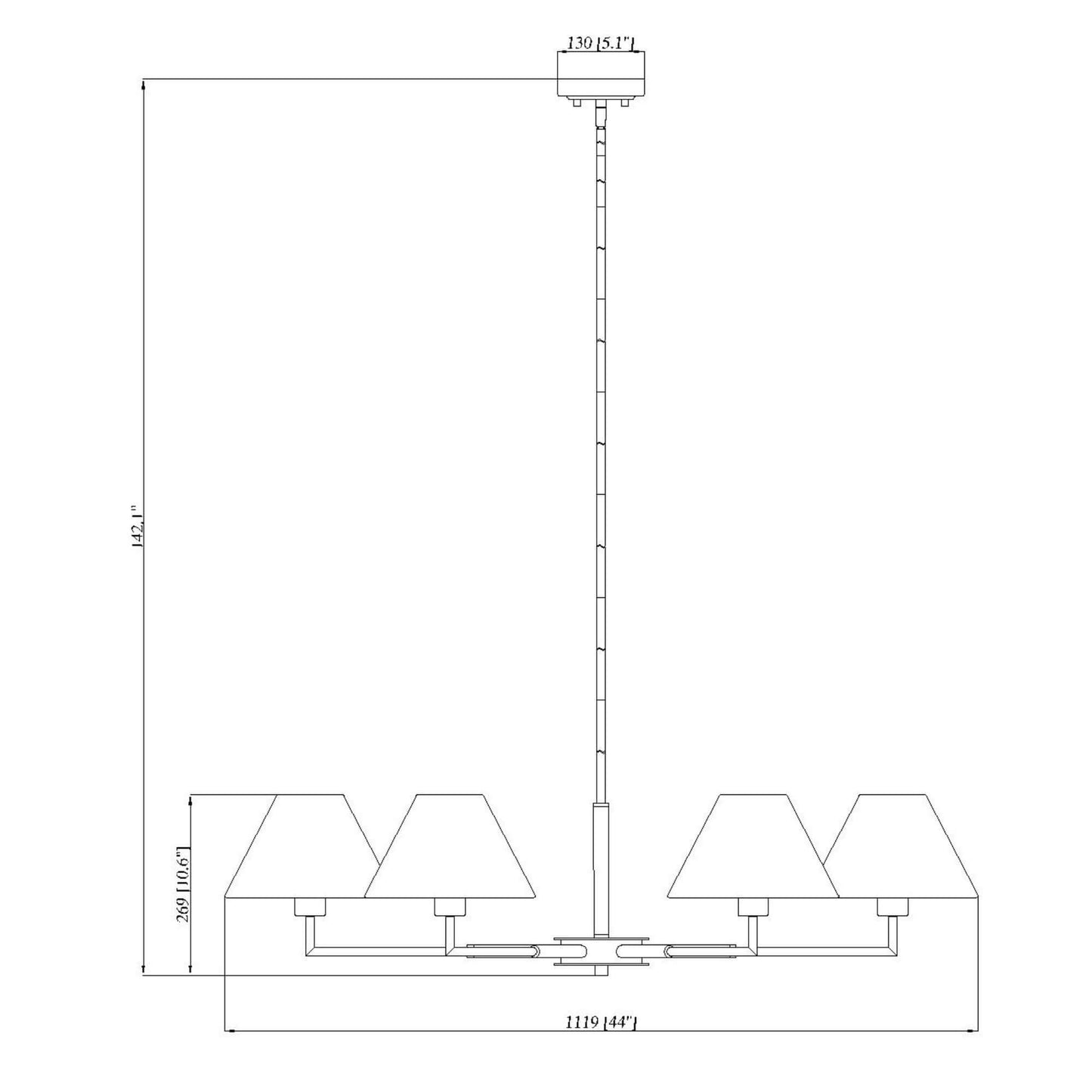 Leila 6 Light Chandelier Brushed Nickel