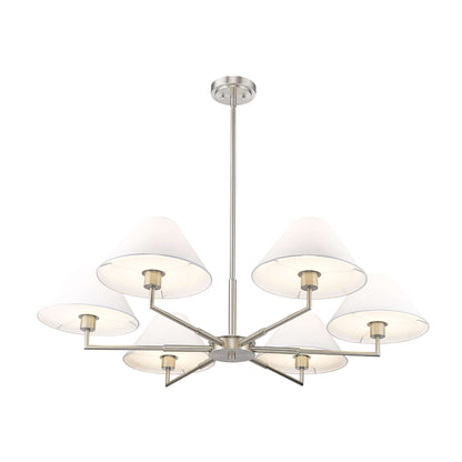 Leila 6 Light Chandelier Brushed Nickel