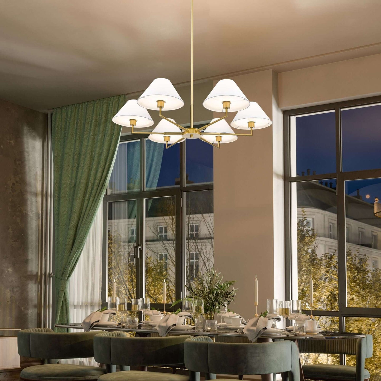 Leila 6 Light Chandelier Luxe Gold