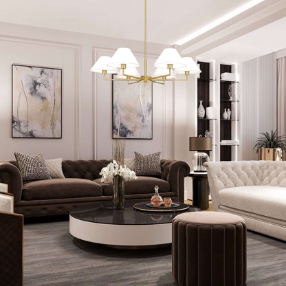Leila 6 Light Chandelier Luxe Gold