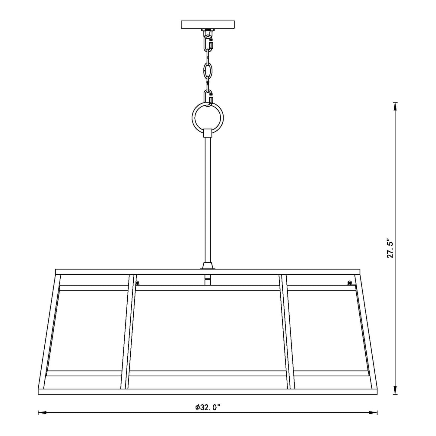 Lenyx Pendant 8 Light Chandelier Iron Ore