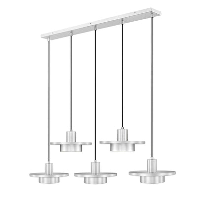Ludo LED 5 Light Linear Chandelier Brushed Nickel
