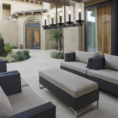 Marlow 5 Light Outdoor Linear Chandelier Matte Black