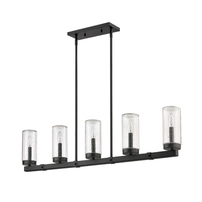 Marlow 5 Light Outdoor Linear Chandelier Matte Black