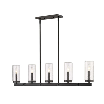 Marlow 5 Light Outdoor Linear Chandelier Matte Black