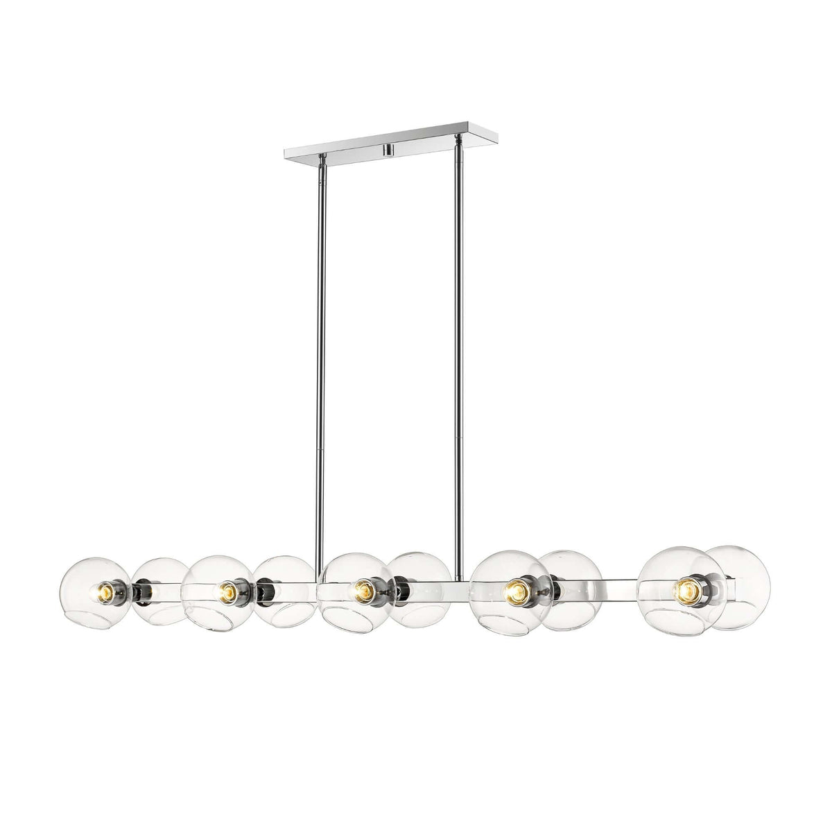 Marquee 10 Light Linear Chandelier Chrome