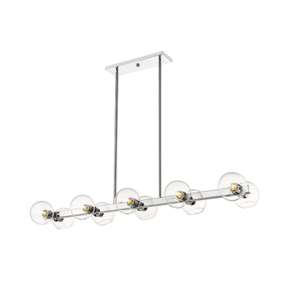 Marquee 10 Light Linear Chandelier Chrome