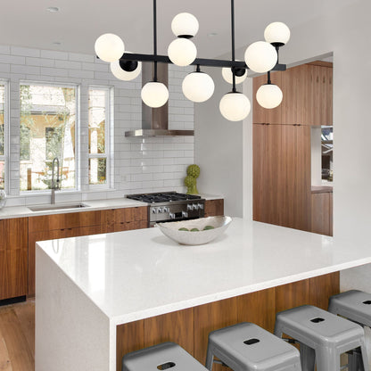Midnetic 11 Light Linear Chandelier Matte Black