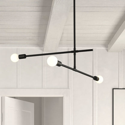 Modernist 3 Light Chandelier Matte Black