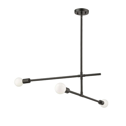 Modernist 3 Light Chandelier Matte Black