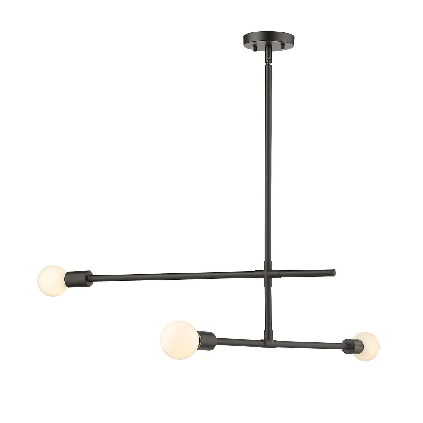 Modernist 3 Light Chandelier Matte Black