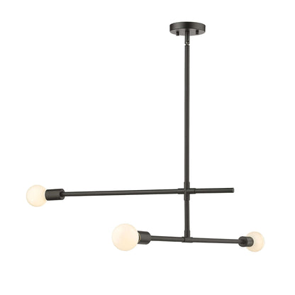 Modernist 3 Light Chandelier Matte Black