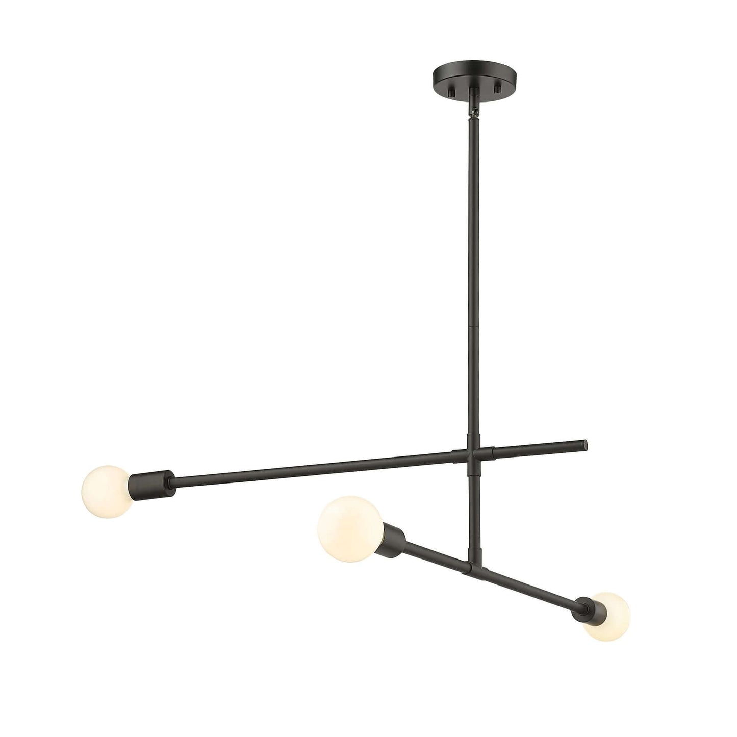 Modernist 3 Light Chandelier Matte Black