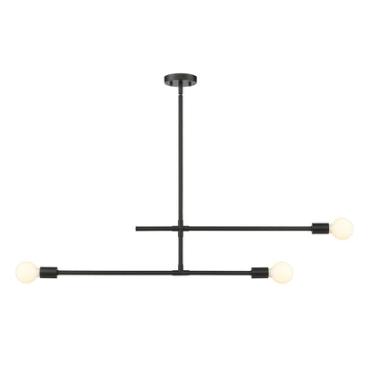 Modernist 3 Light Chandelier Matte Black