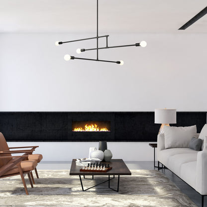 Modernist 5 Light Chandelier Matte Black