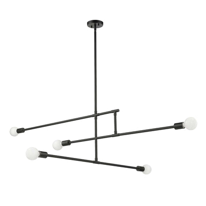 Modernist 5 Light Chandelier Matte Black