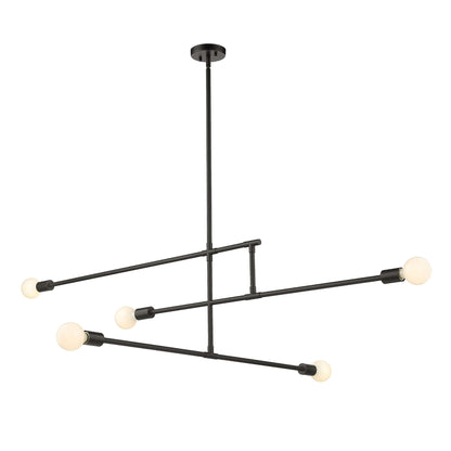 Modernist 5 Light Chandelier Matte Black