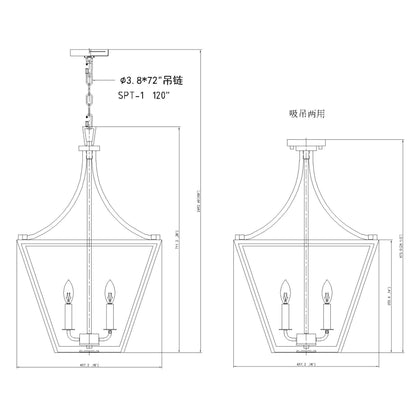 Montalcino 4 Light Chandelier Rubbed Brass