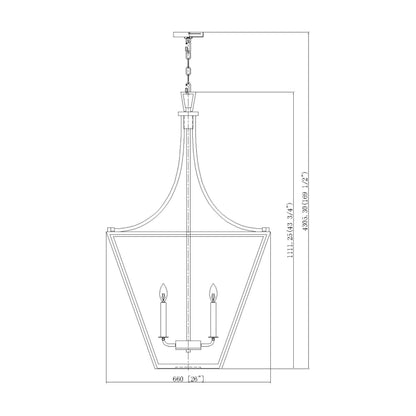 Montalcino 6 Light Chandelier Rubbed Brass