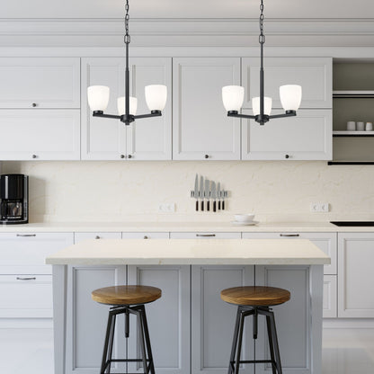 Naya 3 Light Chandelier Matte Black