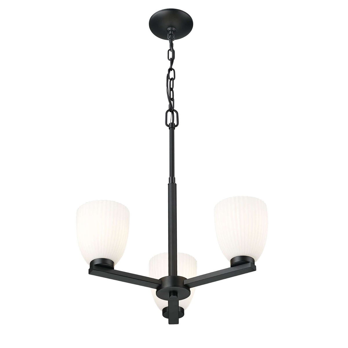 Naya 3 Light Chandelier Matte Black
