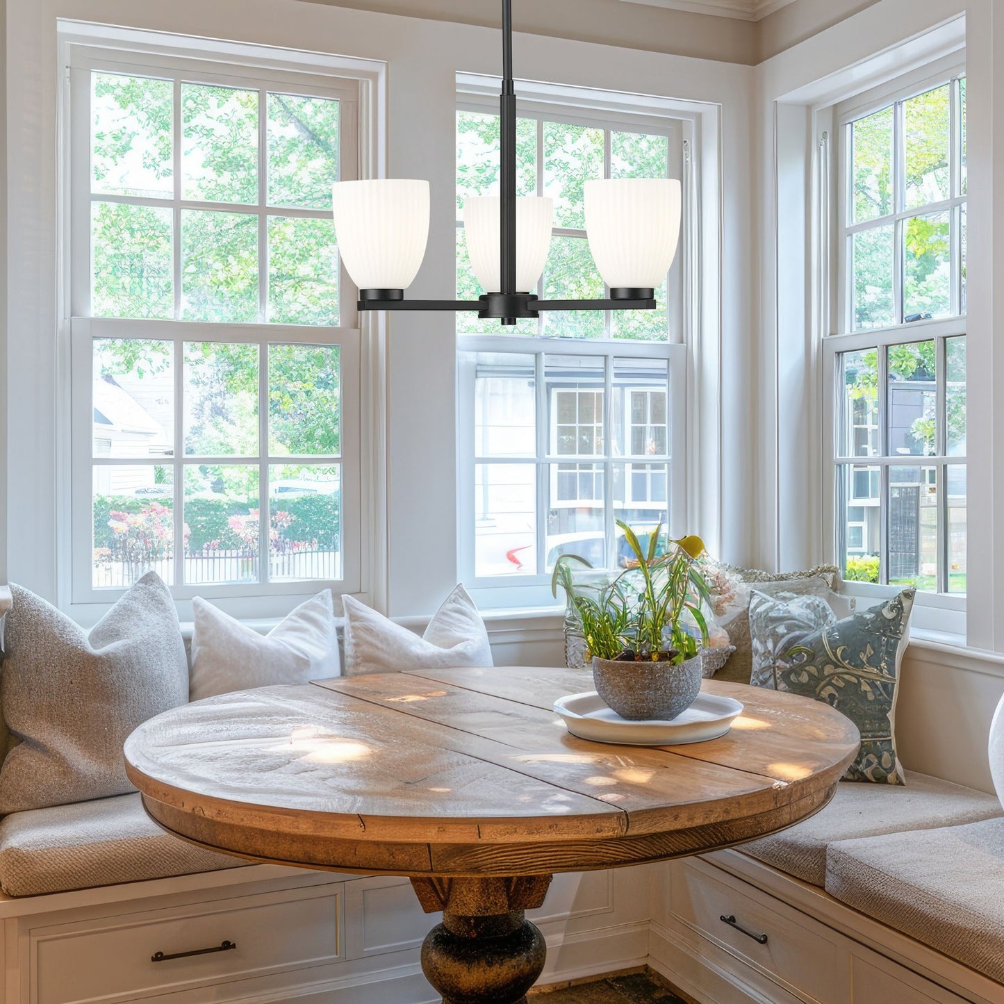 Naya 3 Light Chandelier Matte Black