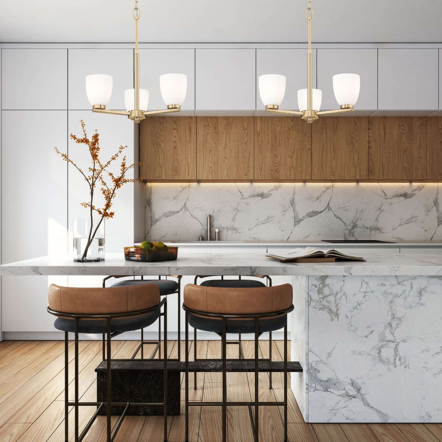 Naya 3 Light Chandelier Modern Gold