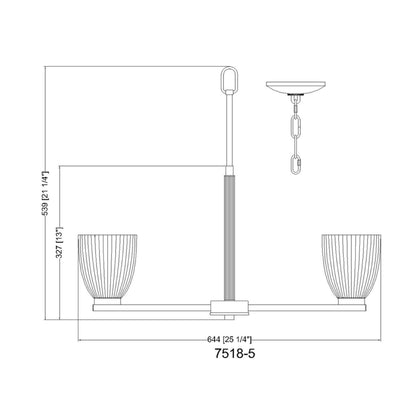 Naya 5 Light Chandelier Matte Black