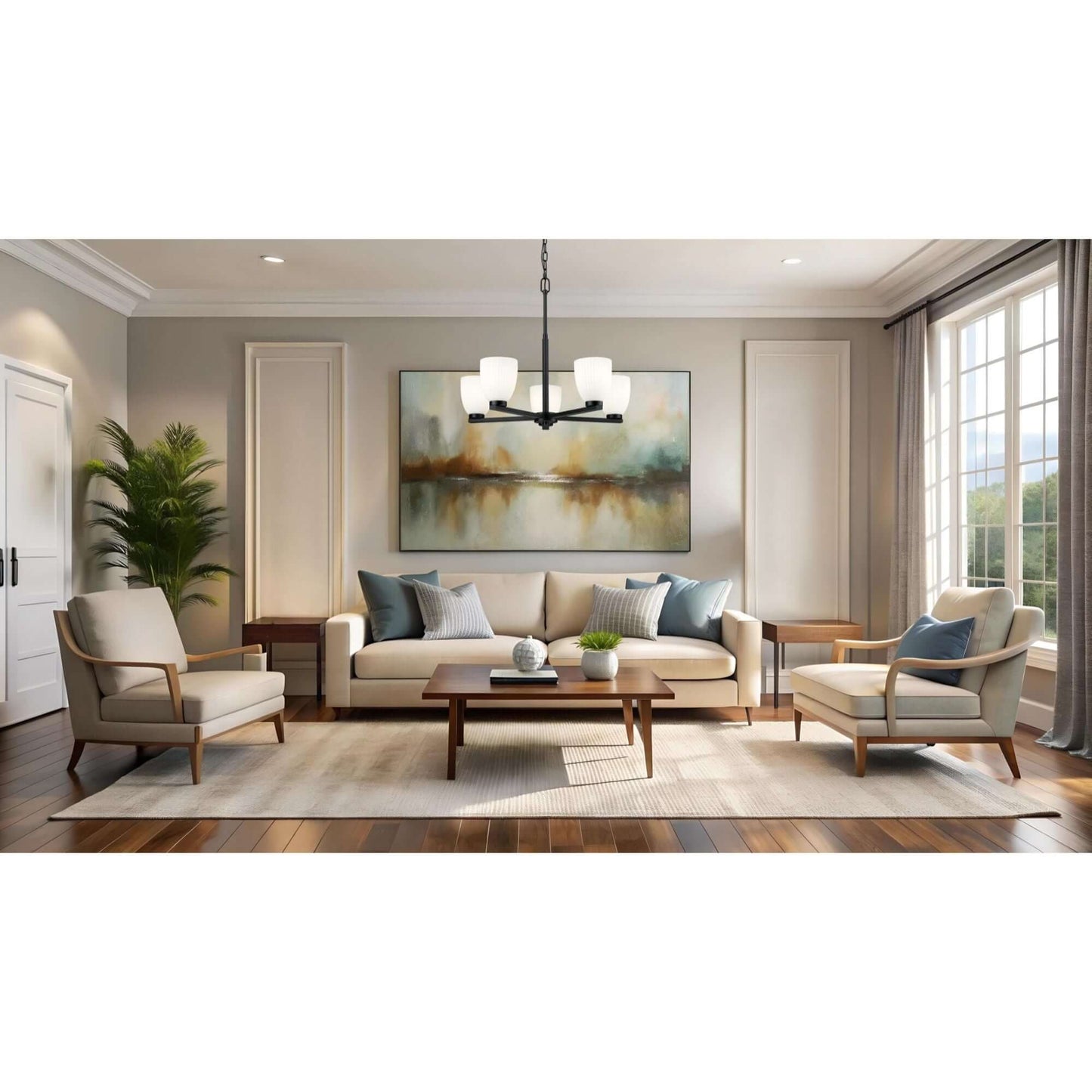 Naya 5 Light Chandelier Matte Black