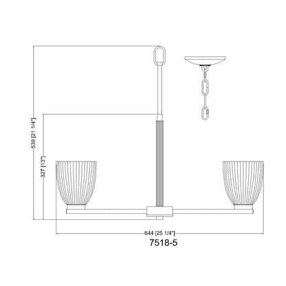 Naya 5 Light Chandelier Modern Gold