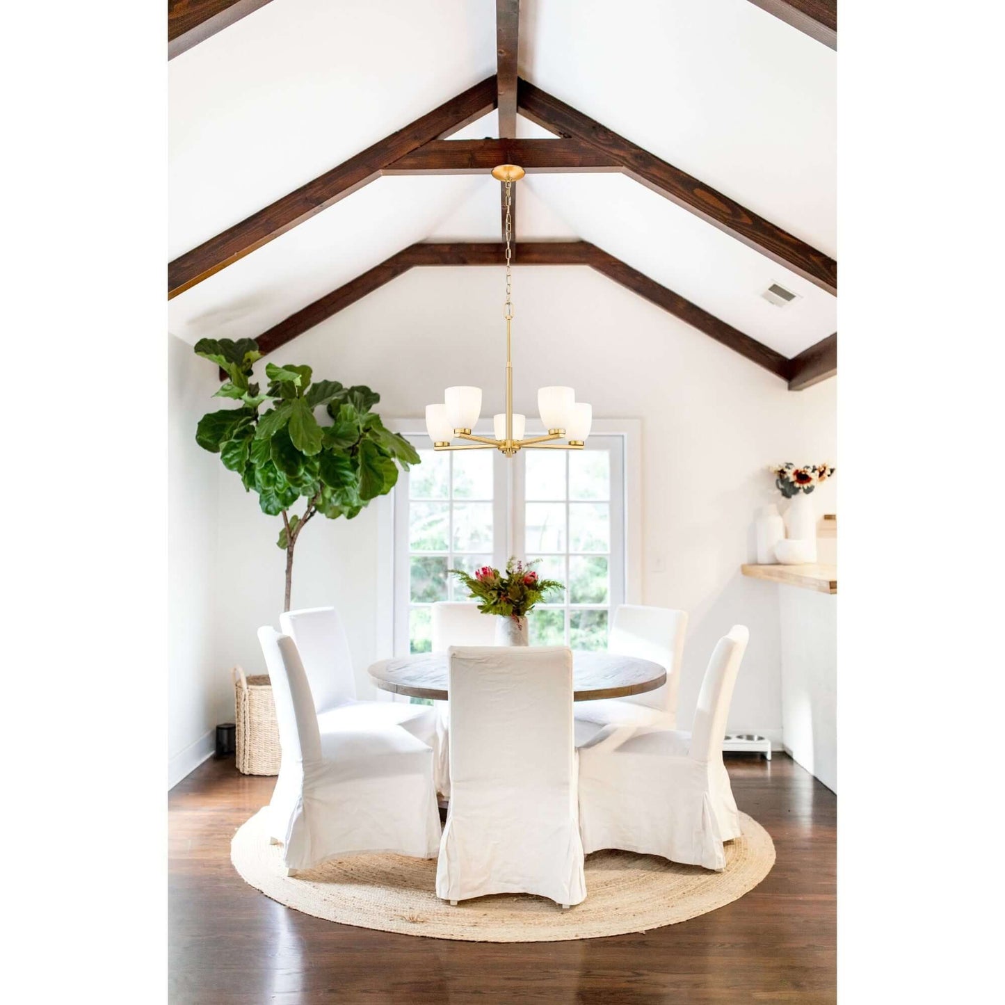 Naya 5 Light Chandelier Modern Gold