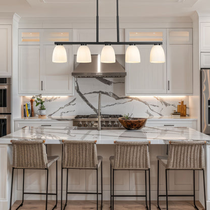 Naya 5 Light Linear Chandelier Matte Black