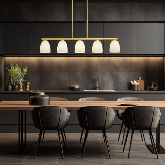 Naya 5 Light Linear Chandelier Modern Gold