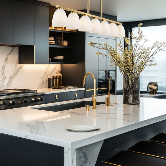 Naya 7 Light Linear Chandelier Modern Gold