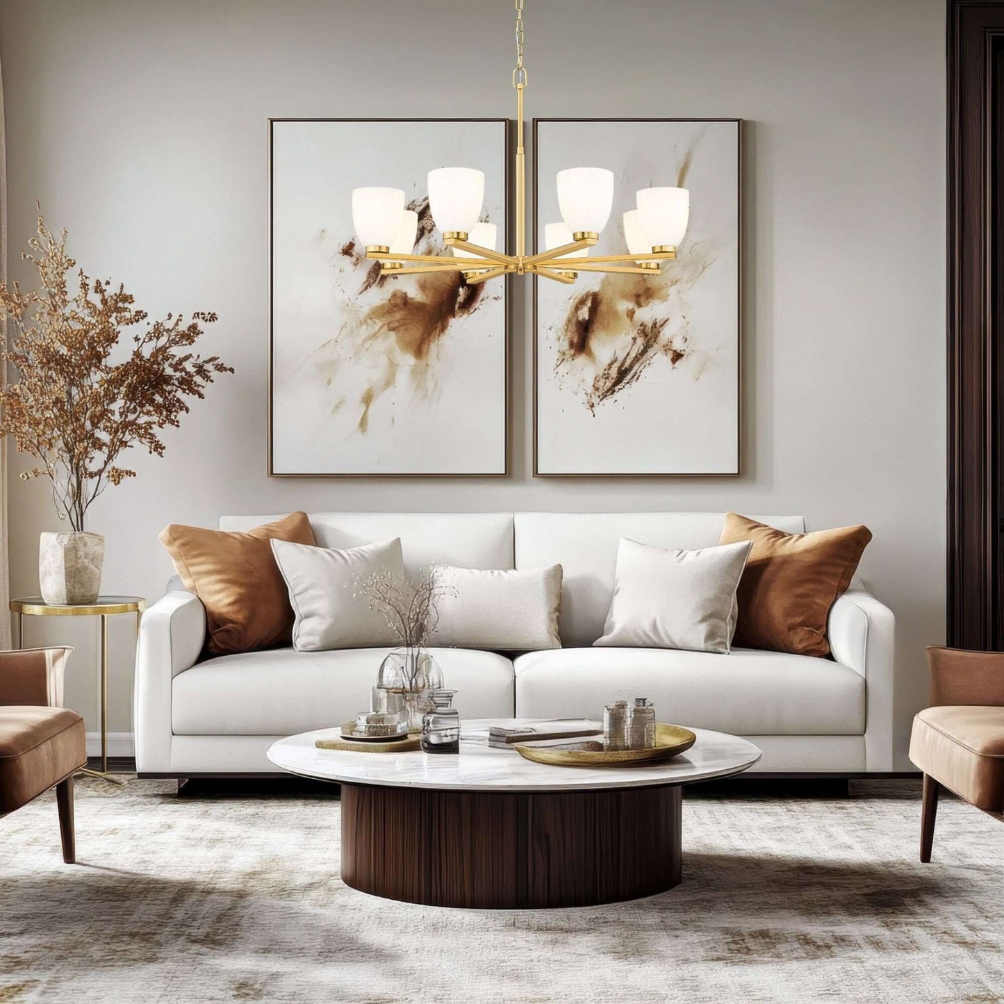 Naya 8 Light Chandelier Modern Gold