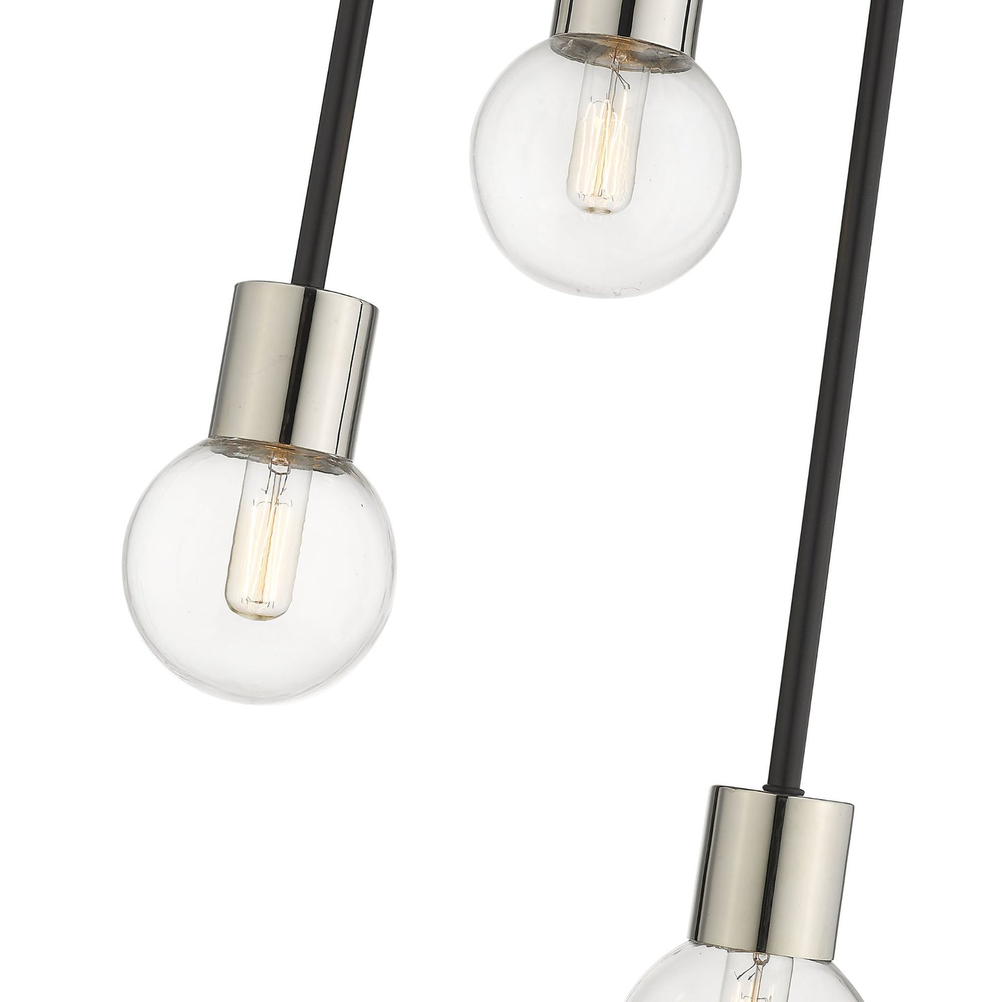 Neutra 3 Light Chandelier Matte Black + Polished Nickel