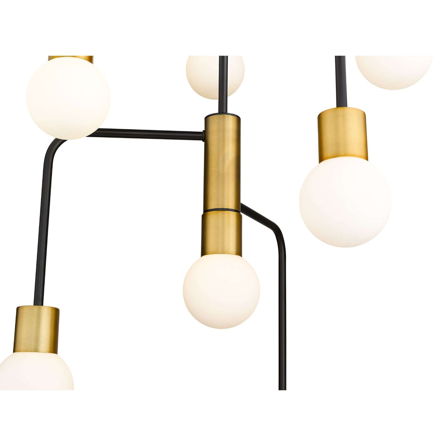 Neutra 7 Light Chandelier Matte Black + Foundry Brass