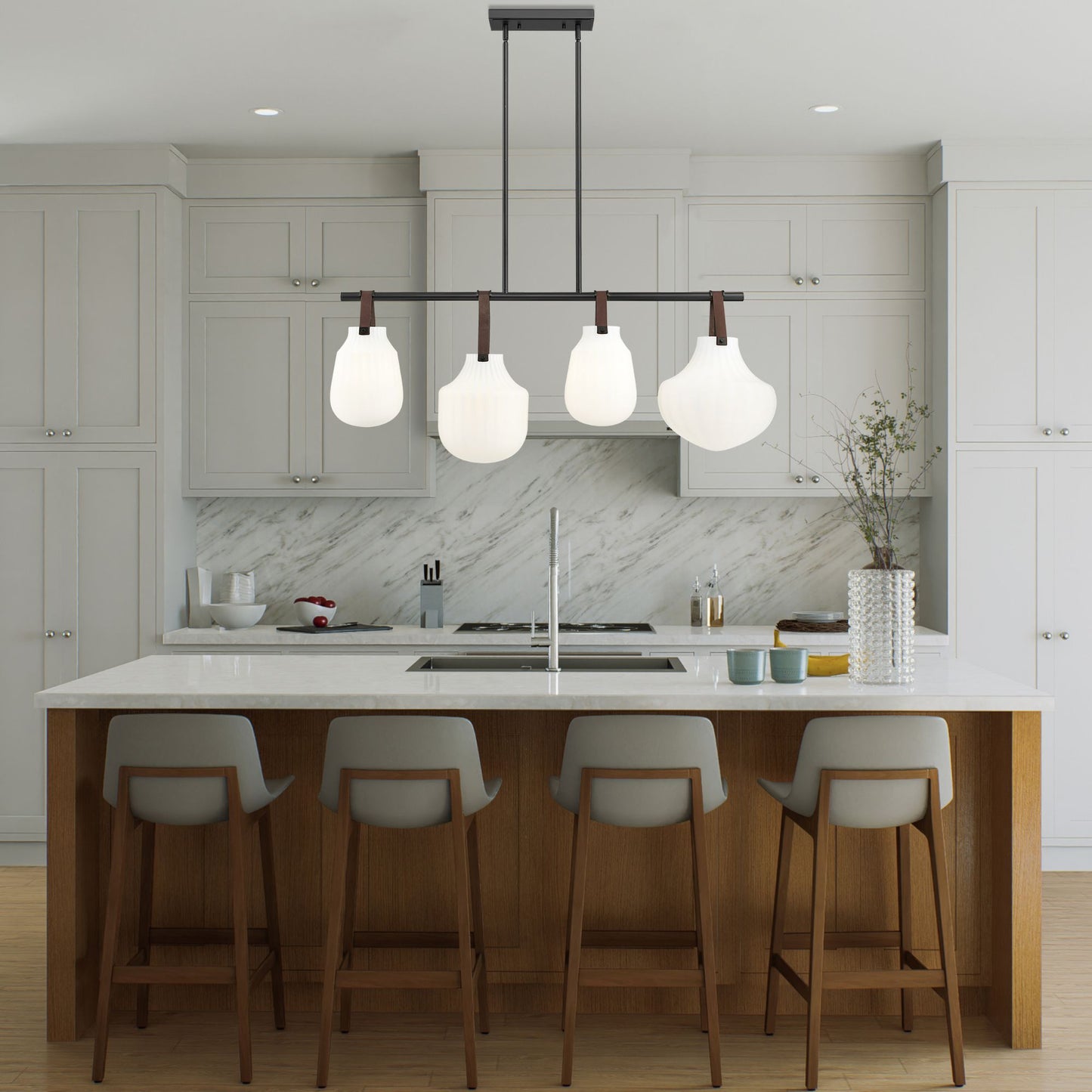 Newbury 4 Light Pendant Matte Black