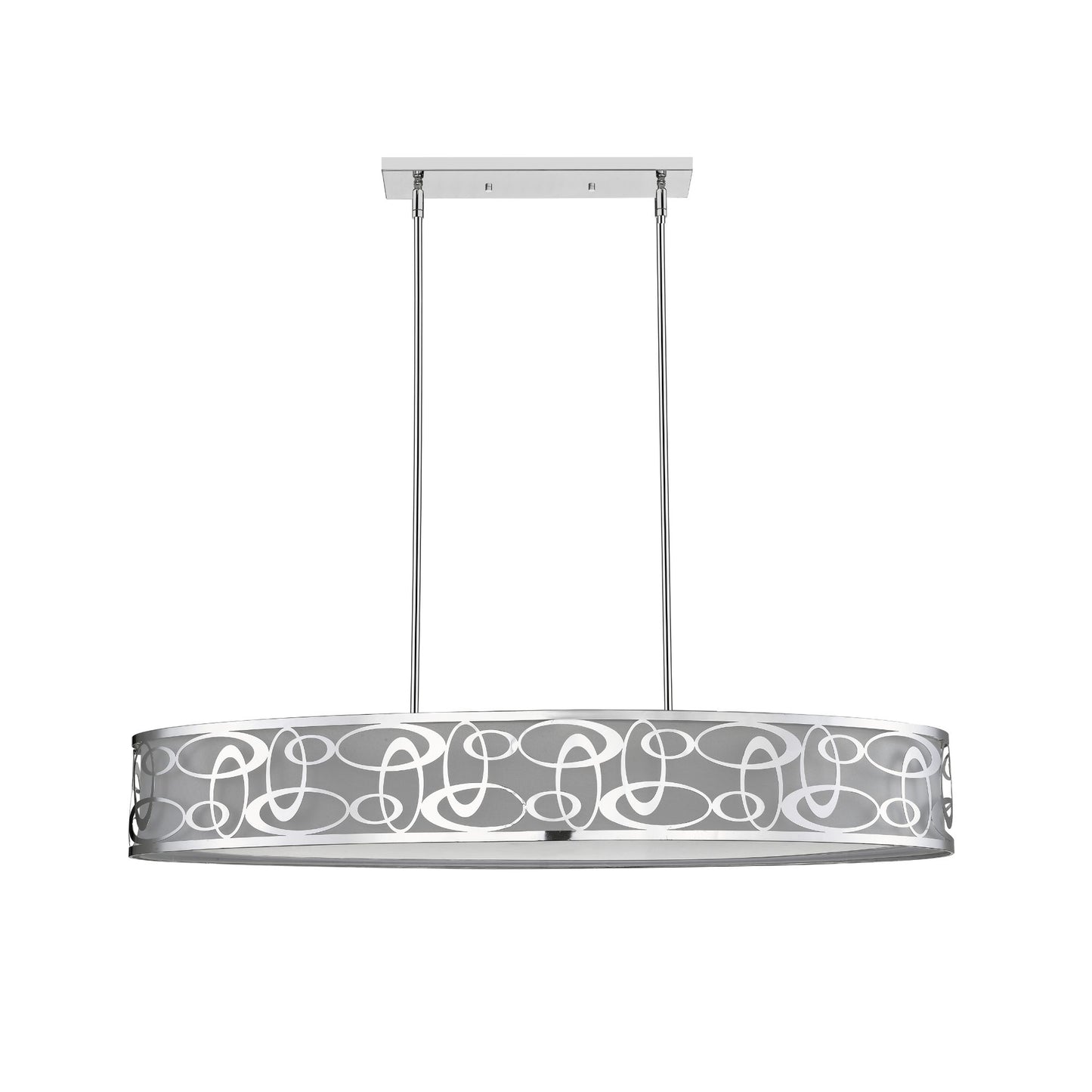Opal 8 Light Linear Chandelier Chrome