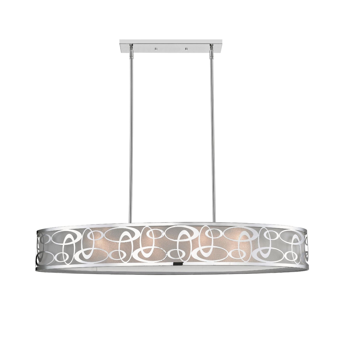 Opal 8 Light Linear Chandelier Chrome