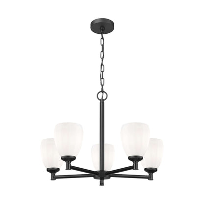 Oren 5 Light Chandelier Matte Black